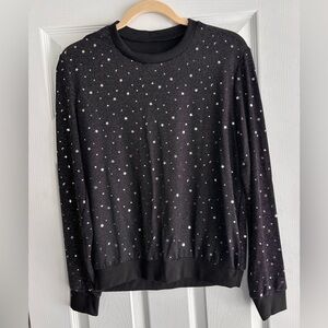 Black Star Patterned Pullover Sweater Women’s Medium